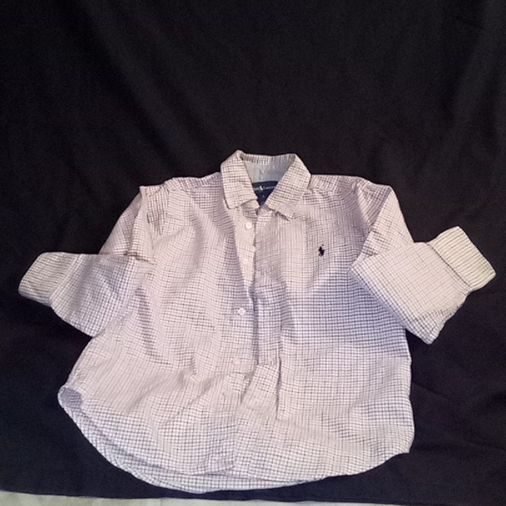 Boys Ralph Lauren Long Sleeve Button Down Shirt Size 5 Checkered